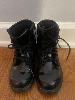 Little Kids Dr. Martens 1460 Patent Leather Lace-Up Boots